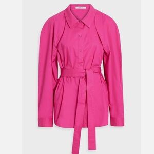 DEREK LAM 10 CROSBY Convertible Peony Button Down Top Sz 4 NEW $395!!